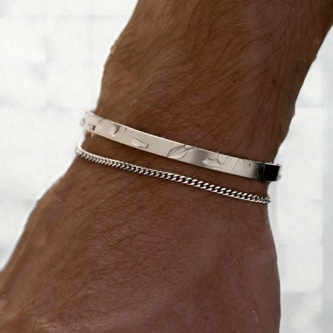 Bracelete Minimalista Ajustável Aço Inox (4mm)